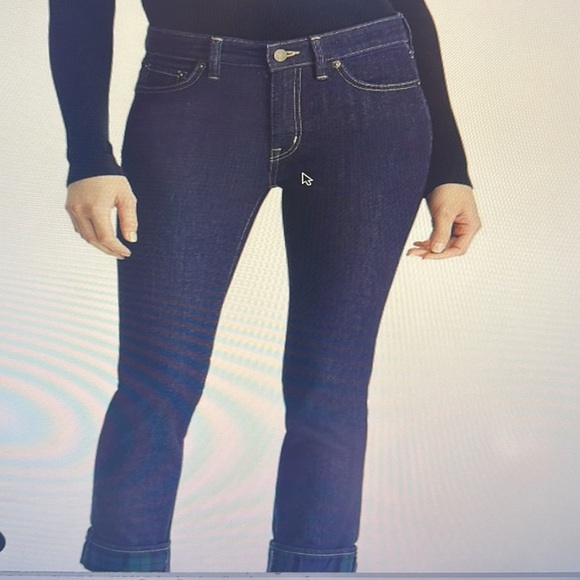Lauren Ralph Lauren Straight Plaid Cuff Jeans - Picture 1 of 8